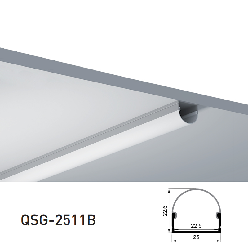 Aluminum LED Profile With Arc PC LED Diffuser For 20mm Dual Row LED Strips Aluminum LED Profile With Arc PC LED Diffuser For 20mm Dual Row LED Strips